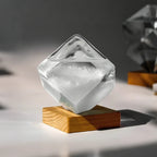 Crystal Weather Display Temperature-Reactive Glass & Wood