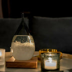 Crystal Weather Display Temperature-Reactive Glass & Wood