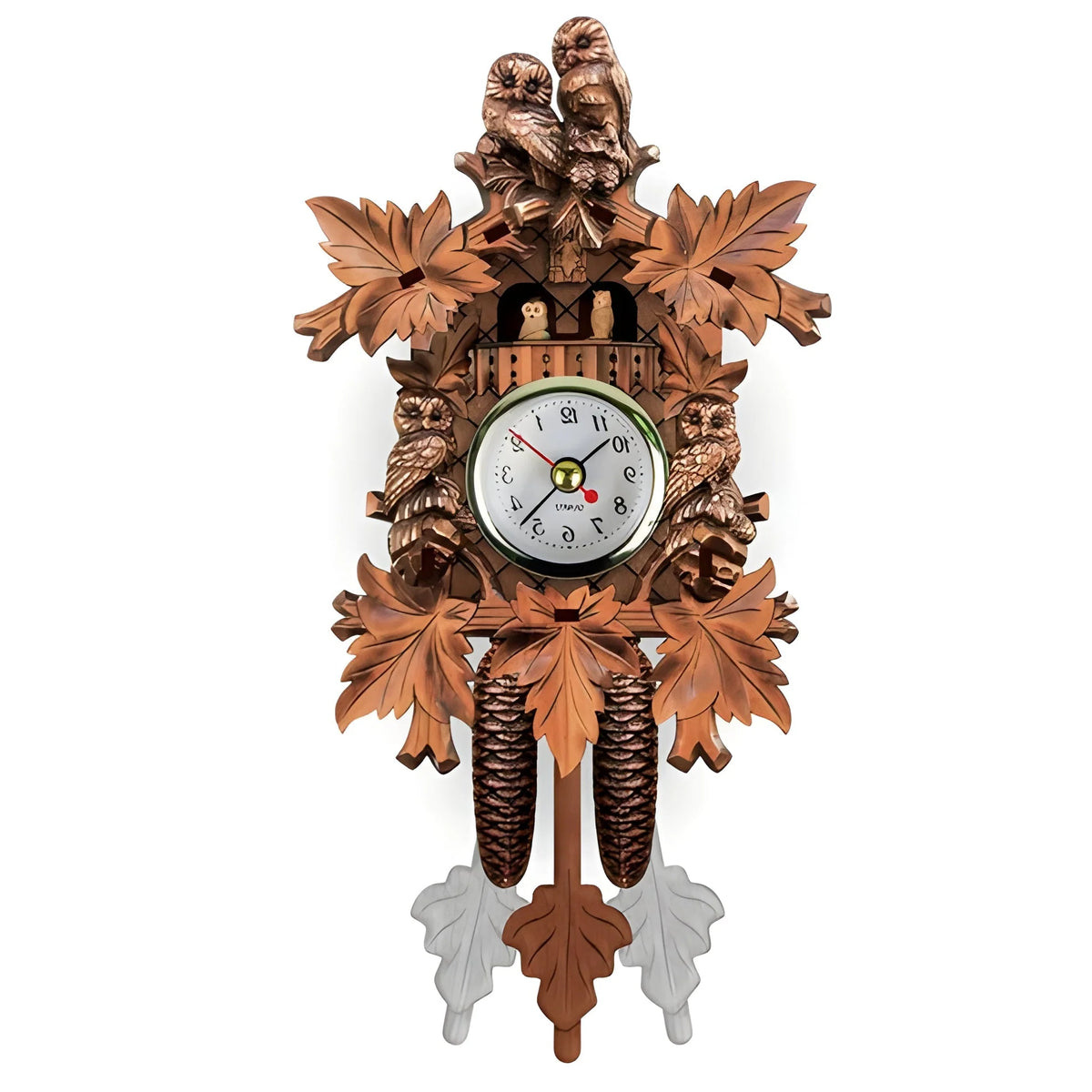 Cuckoo Clock Hand-Carved Real Pendulum Battery-Operated