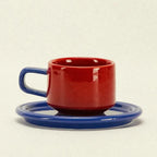 Cup & Saucer Set Two-Tone Heat-Resistant Ceramic