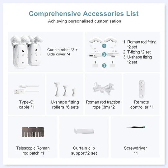 Curtain Opener Motorized Remote Control 6-Month Battery