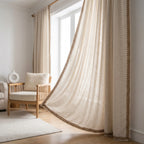 Curtain Semi-Blackout Beige Boho Style