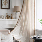 Curtain Semi-Blackout Beige Boho Style