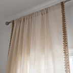 Curtain Semi-Blackout Beige Boho Style