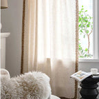 Curtain Semi-Blackout Beige Boho Style