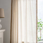 Curtain Semi-Blackout Beige Boho Style