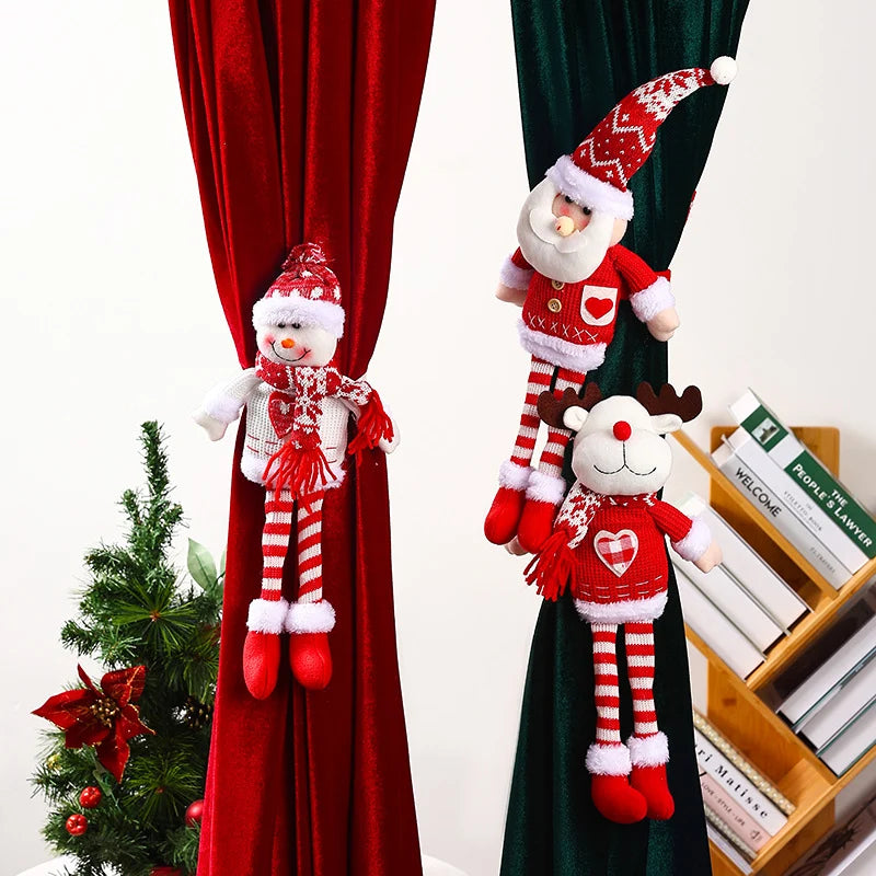 Curtain Tieback Santa Claus Plush Easy Attach