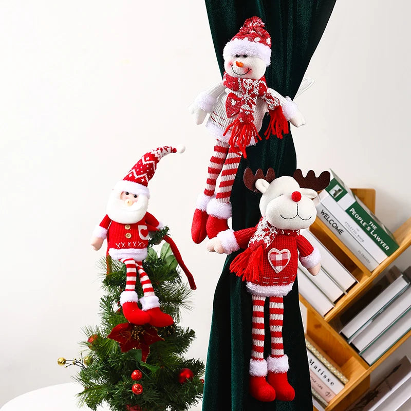 Curtain Tieback Santa Claus Plush Easy Attach