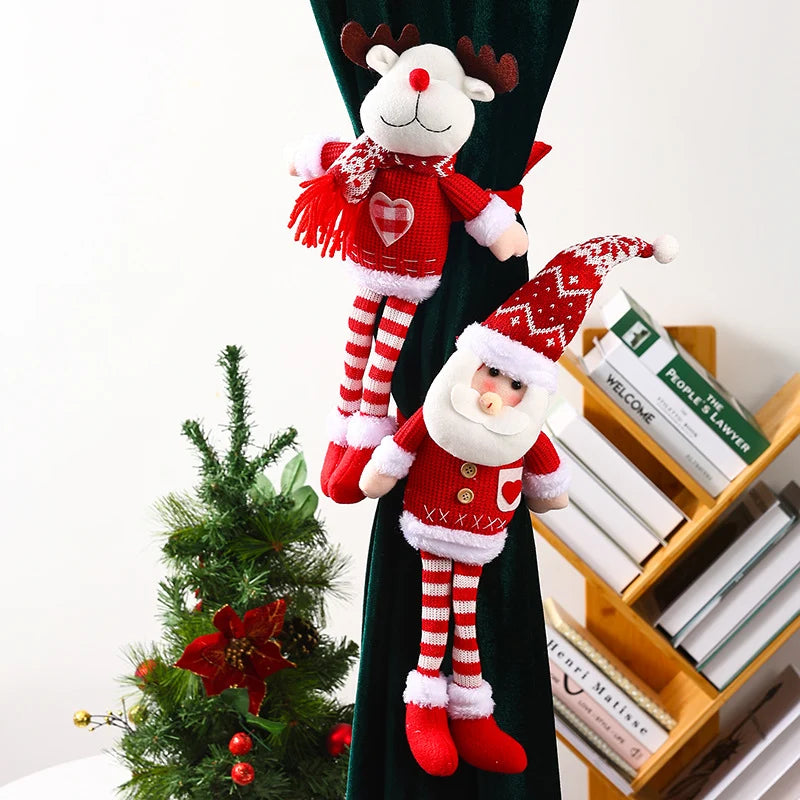 Curtain Tieback Santa Claus Plush Easy Attach