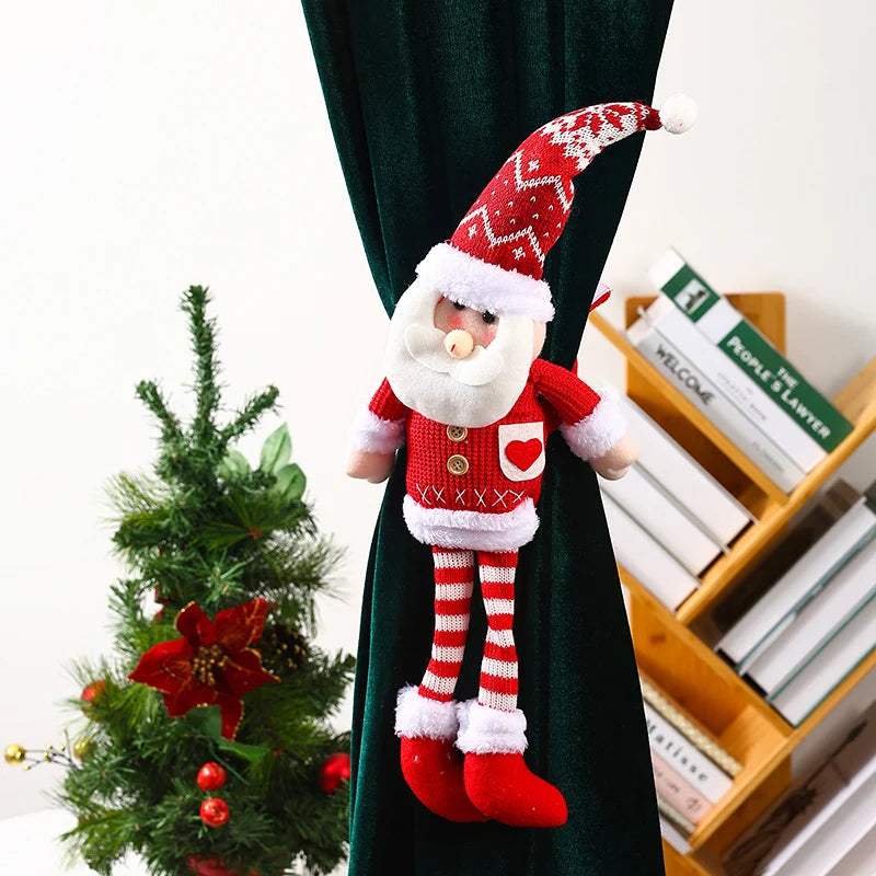 Curtain Tieback Santa Claus Plush Easy Attach