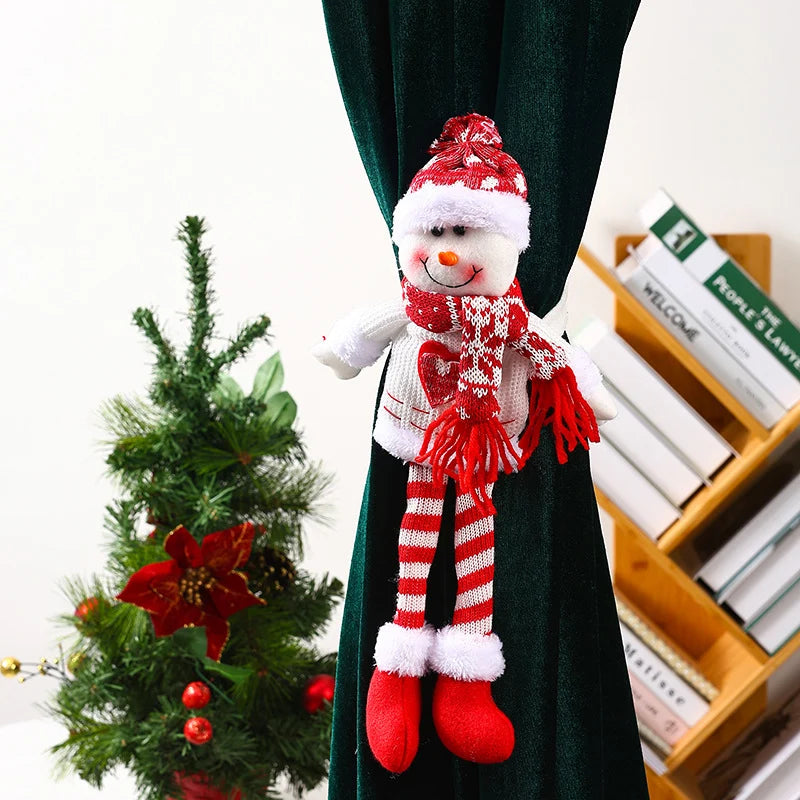 Curtain Tieback Santa Claus Plush Easy Attach