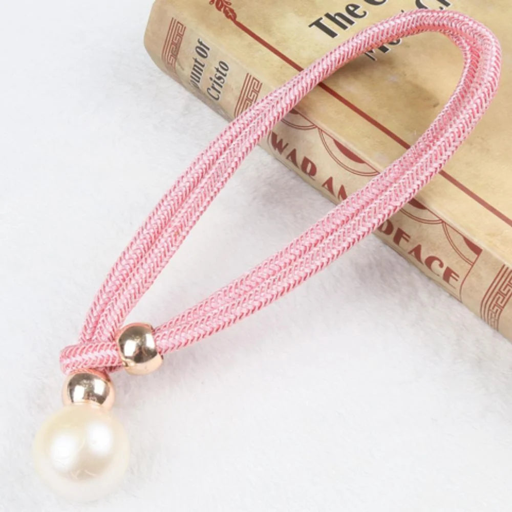 Curtain Tiebacks Pearl Accent & Braided Rope Set of Two