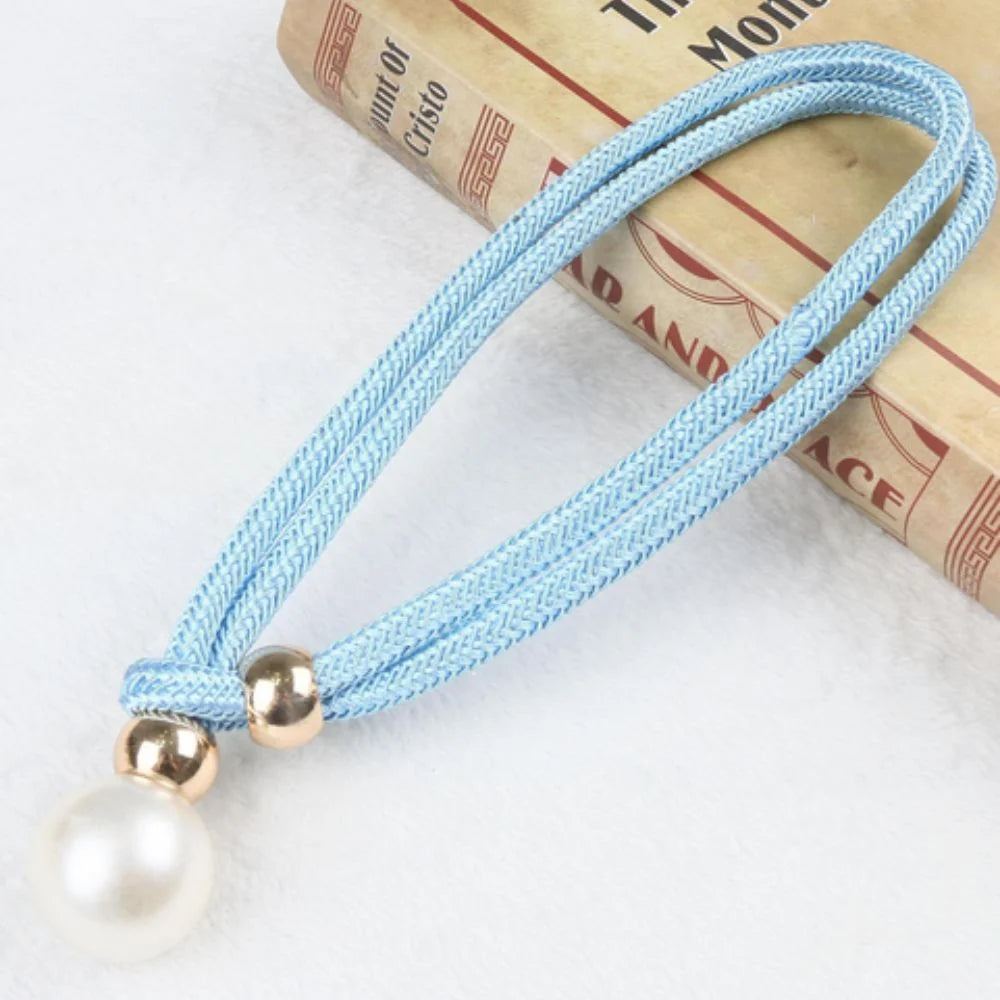 Curtain Tiebacks Pearl Accent & Braided Rope Set of Two