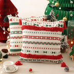 Cushion 3D Christmas Tree Plush Bell Accents