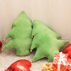 Cushion 3D Christmas Tree Plush Bell Accents