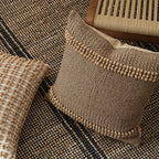 Cushion Cover 18 Inch Square Coarse-Woven Cotton Blend Tufted