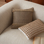 Cushion Cover 18 Inch Square Coarse-Woven Cotton Blend Tufted