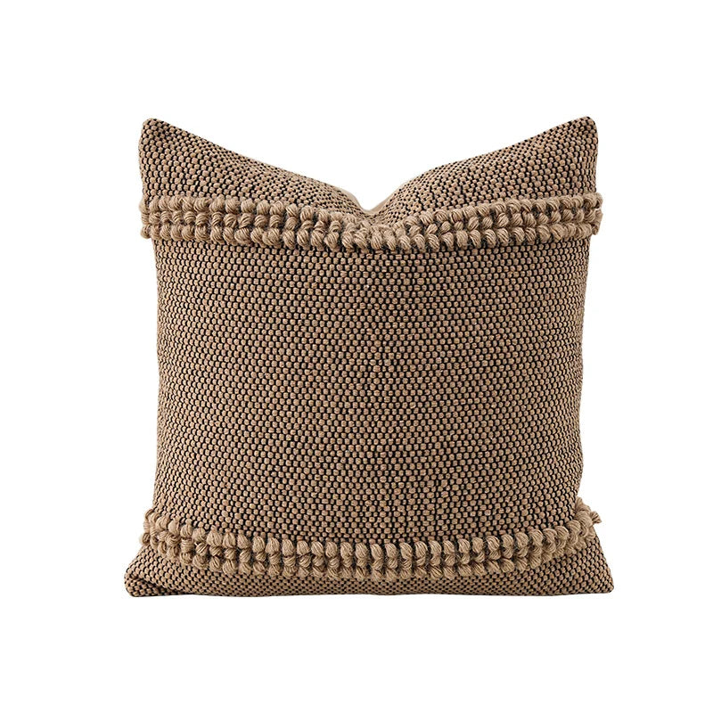 Cushion Cover 18 Inch Square Coarse-Woven Cotton Blend Tufted