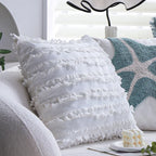 Cushion Cover 18x18 Inch High-Pile Starfish Cotton-Linen Blend