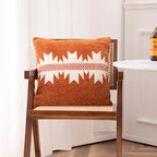 Cushion Cover 18x18in Woven Ethnic Pattern Chenille Trim
