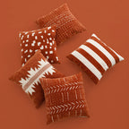 Cushion Cover 18x18in Woven Ethnic Pattern Chenille Trim
