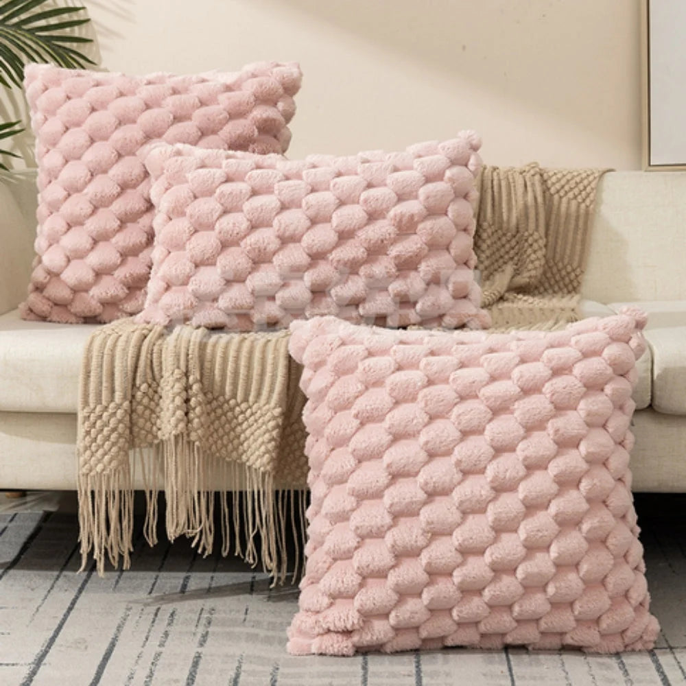 Cushion Cover 3D Textured Cotton-Polyester Zipper