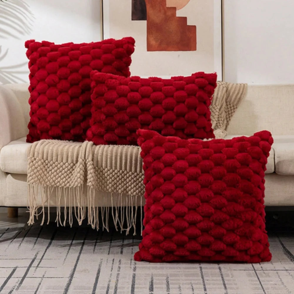 Cushion Cover 3D Textured Cotton-Polyester Zipper