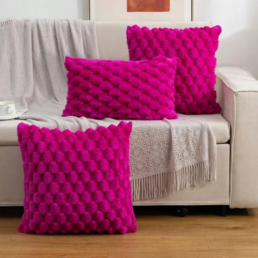 Cushion Cover 3D Textured Cotton-Polyester Zipper