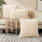Cushion Cover 3D Textured Cotton-Polyester Zipper