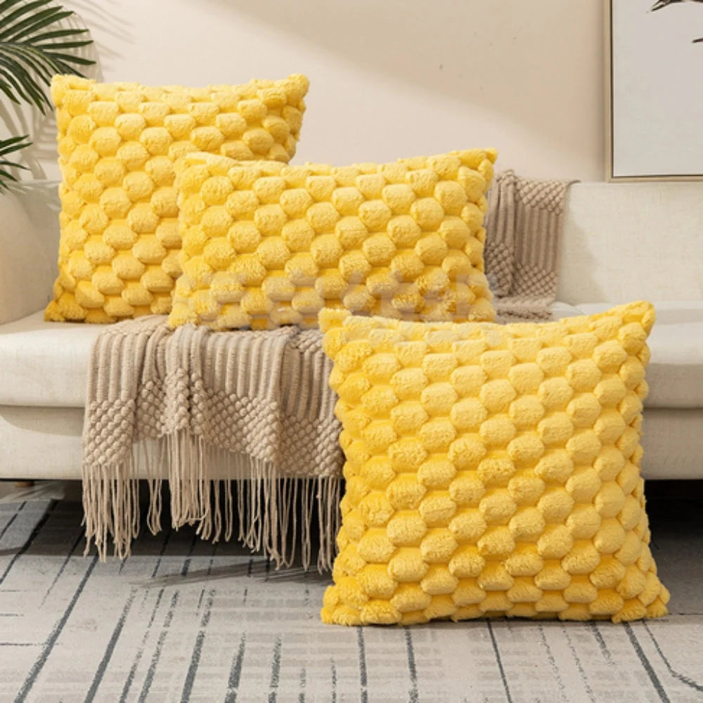 Cushion Cover 3D Textured Cotton-Polyester Zipper