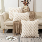 Cushion Cover 3D Textured Cotton-Polyester Zipper