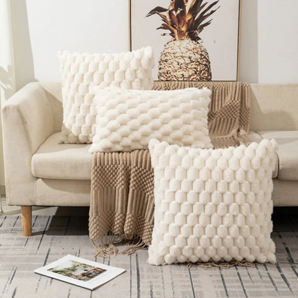 Cushion Cover 3D Textured Cotton-Polyester Zipper