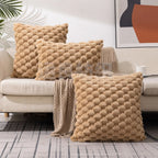 Cushion Cover 3D Textured Cotton-Polyester Zipper