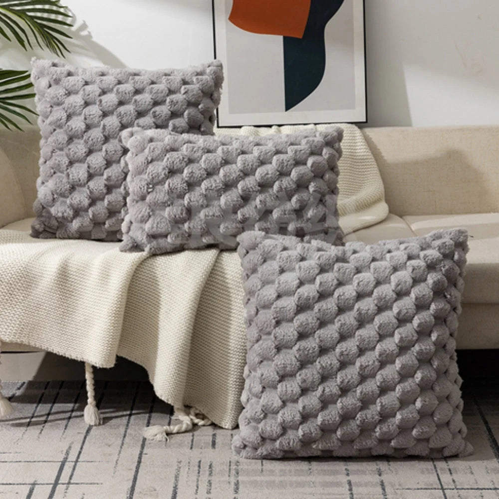 Cushion Cover 3D Textured Cotton-Polyester Zipper