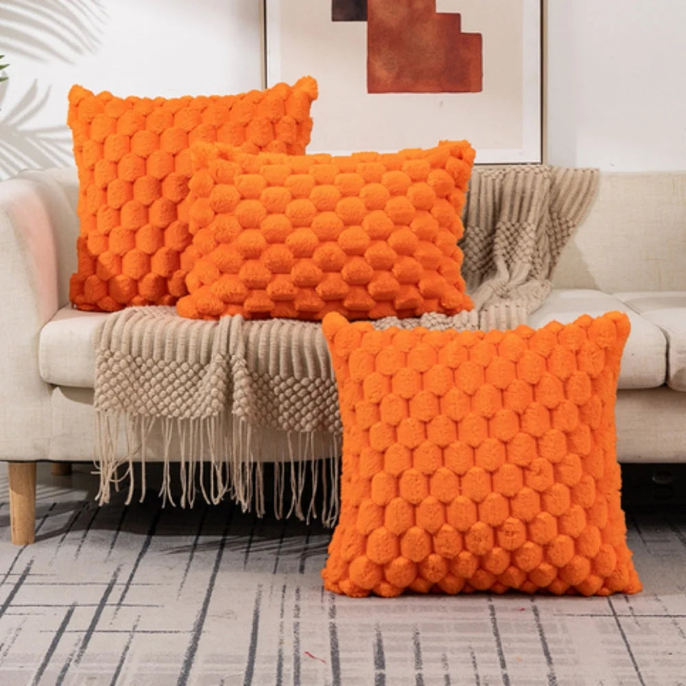 Cushion Cover 3D Textured Cotton-Polyester Zipper
