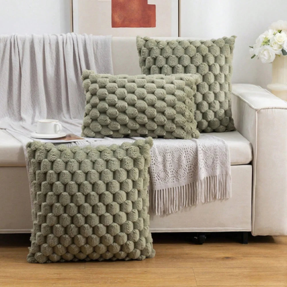 Cushion Cover 3D Textured Cotton-Polyester Zipper