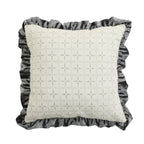 Cushion Cover Baroque Jacquard Putto Velvet Ruffle 18x18 Inch