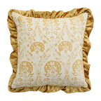Cushion Cover Baroque Jacquard Putto Velvet Ruffle 18x18 Inch