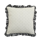 Cushion Cover Baroque Jacquard Putto Velvet Ruffle 18x18 Inch