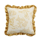 Cushion Cover Baroque Jacquard Putto Velvet Ruffle 18x18 Inch