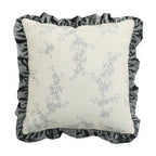 Cushion Cover Baroque Jacquard Putto Velvet Ruffle 18x18 Inch