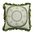 Cushion Cover Baroque Jacquard Putto Velvet Ruffle 18x18 Inch
