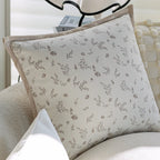 Cushion Cover Botanical Jacquard Satin Piping