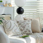 Cushion Cover Botanical Jacquard Satin Piping