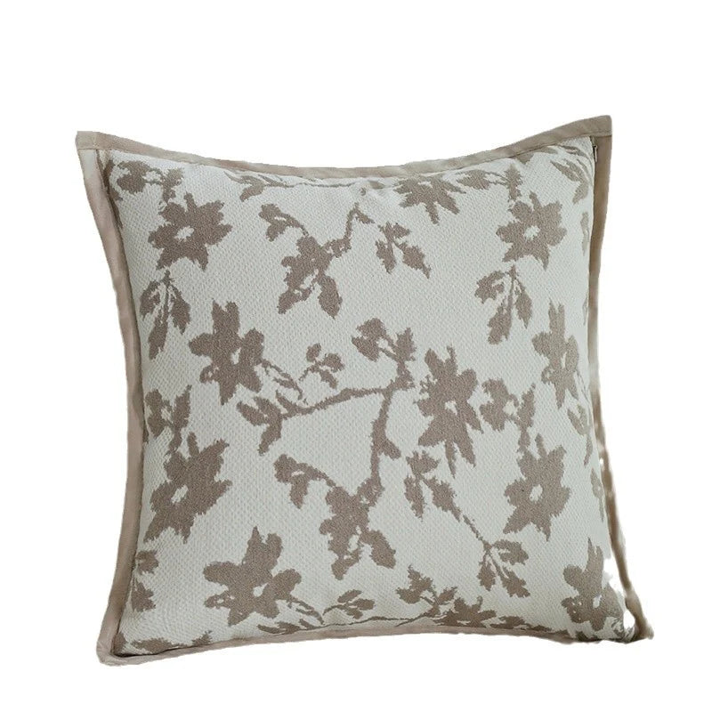 Cushion Cover Botanical Jacquard Satin Piping