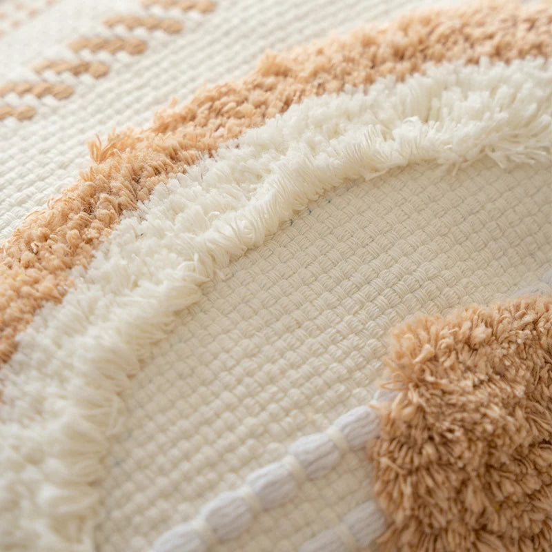 Cushion Cover Boucle Zigzag & Diamond Cotton Blend Tassels
