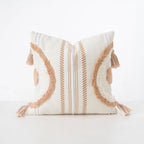 Cushion Cover Boucle Zigzag & Diamond Cotton Blend Tassels