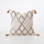 Cushion Cover Boucle Zigzag & Diamond Cotton Blend Tassels