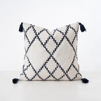 Cushion Cover Boucle Zigzag & Diamond Cotton Blend Tassels