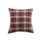 Cushion Cover Checked Flannel Teddy Trim & Concealed Zipper